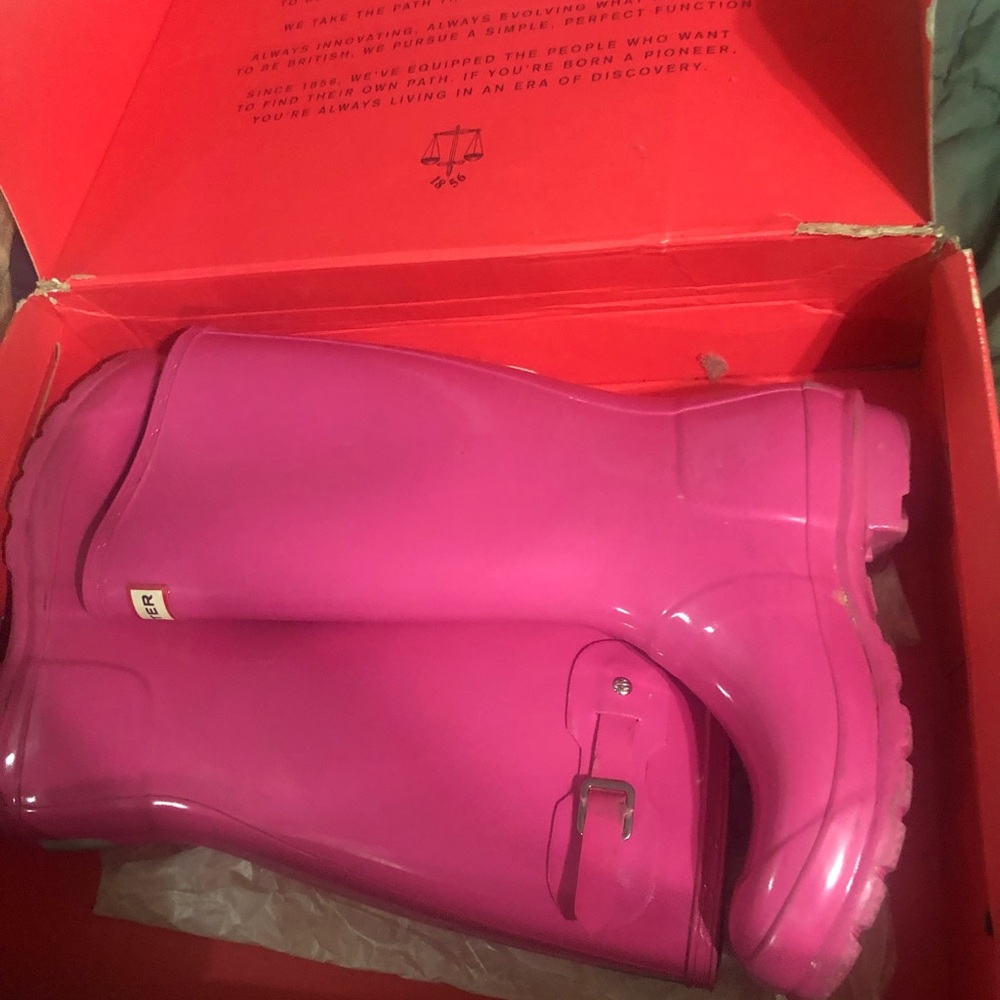 Hunter boots hot pink